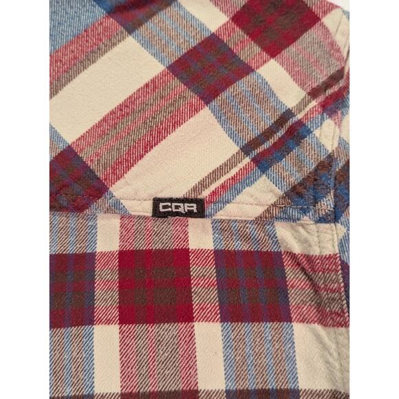 CQR Size 2XL Red,White,Blue,Brown Corduroy Flip Cuff 100% Cotton Flannel Shirt - Picture 15 of 15
